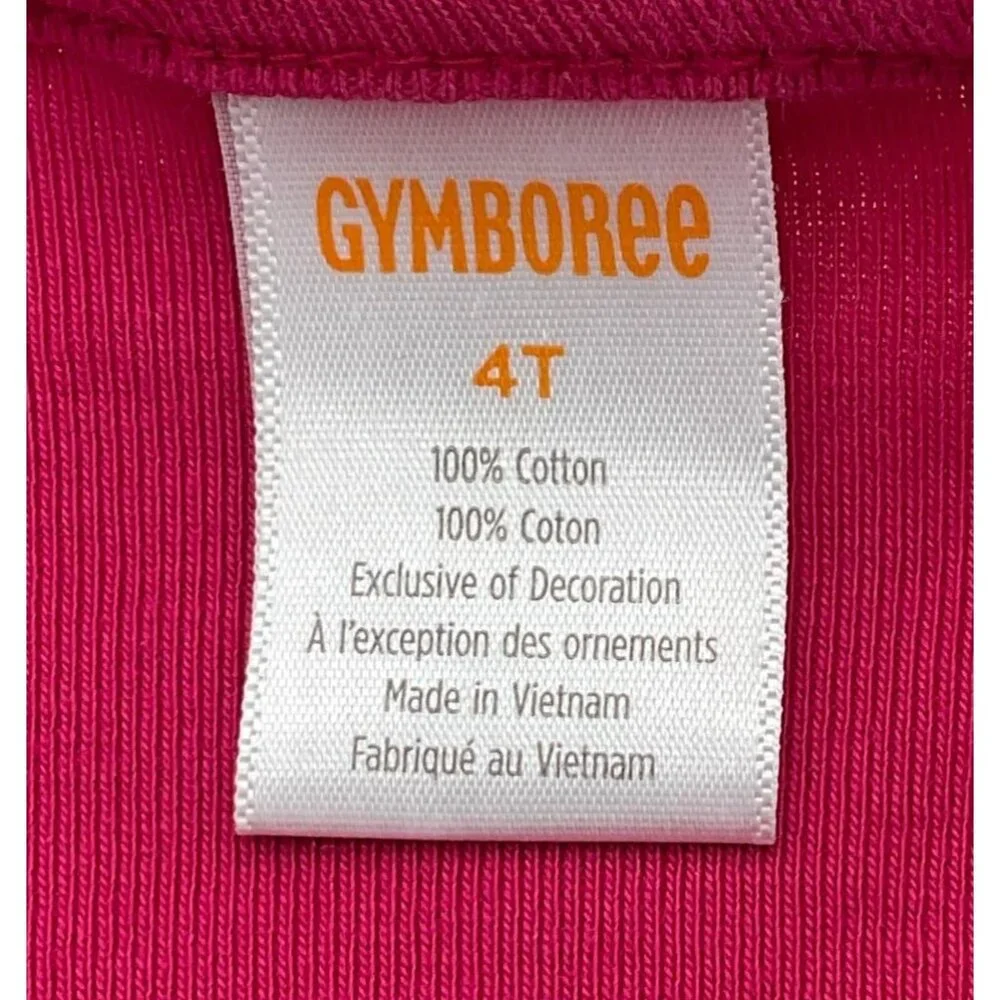 Gymboree Girls Embroidered Preppy Puppy Applique Balloons Hot Pink Cotton Tee 4T